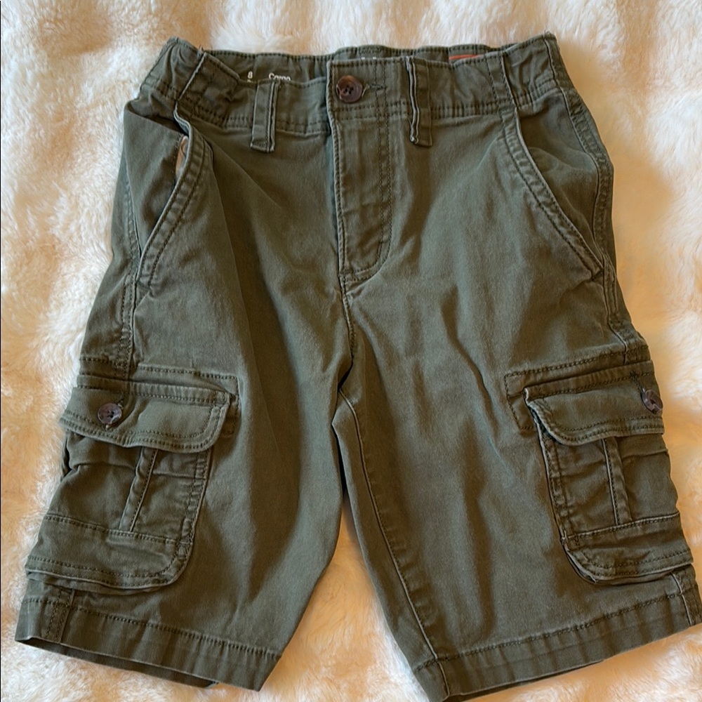 Boys Olive Cargo Shorts